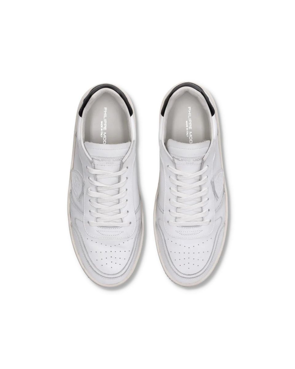 SNEAKERS Donna PHILIPPE MODEL PARIS VNLD V002 - NICE LOW VEAU BLANC - NOIR