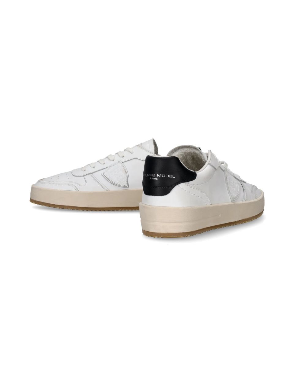 SNEAKERS Donna PHILIPPE MODEL PARIS VNLD V002 - NICE LOW VEAU BLANC - NOIR