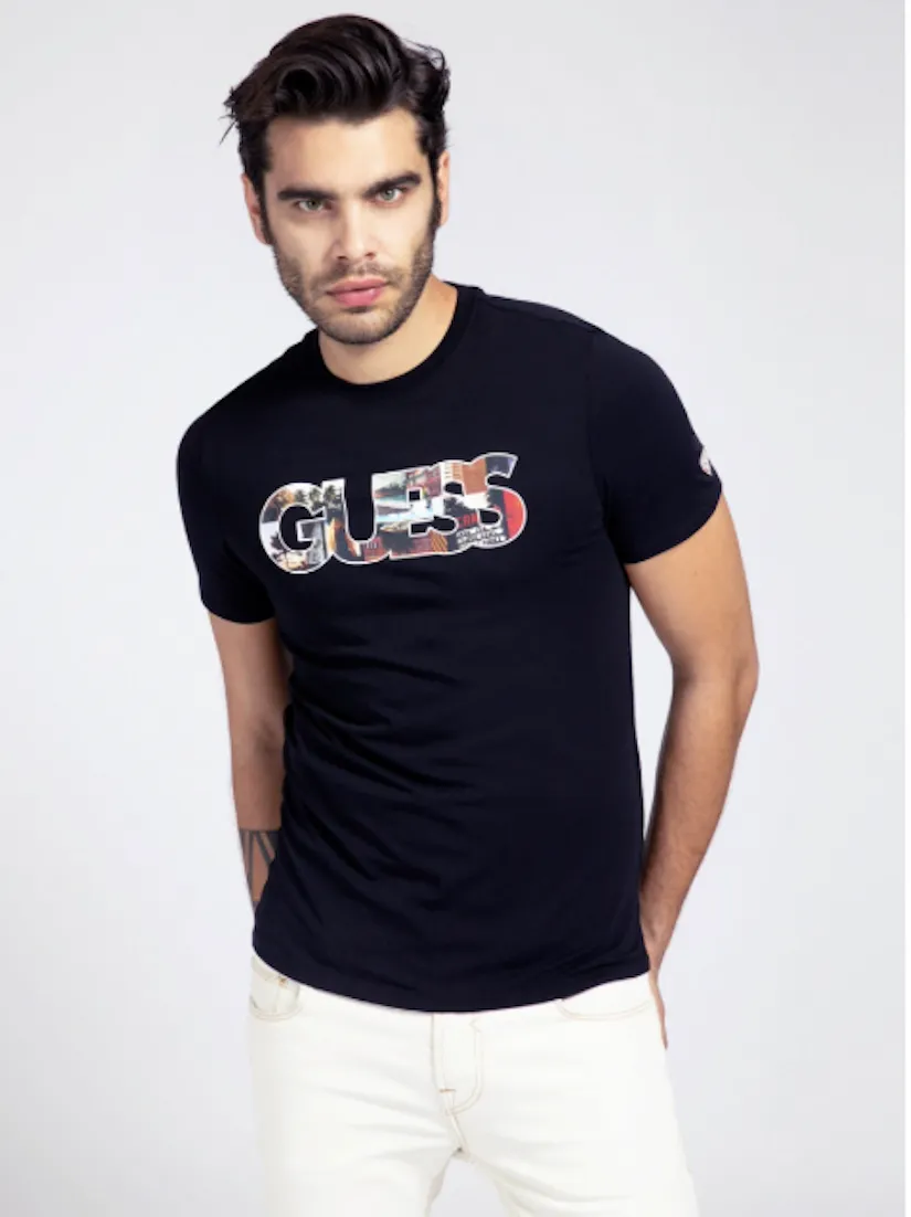 T-shirt Guess uomo logo frontale slim fit  M1GI78J1311