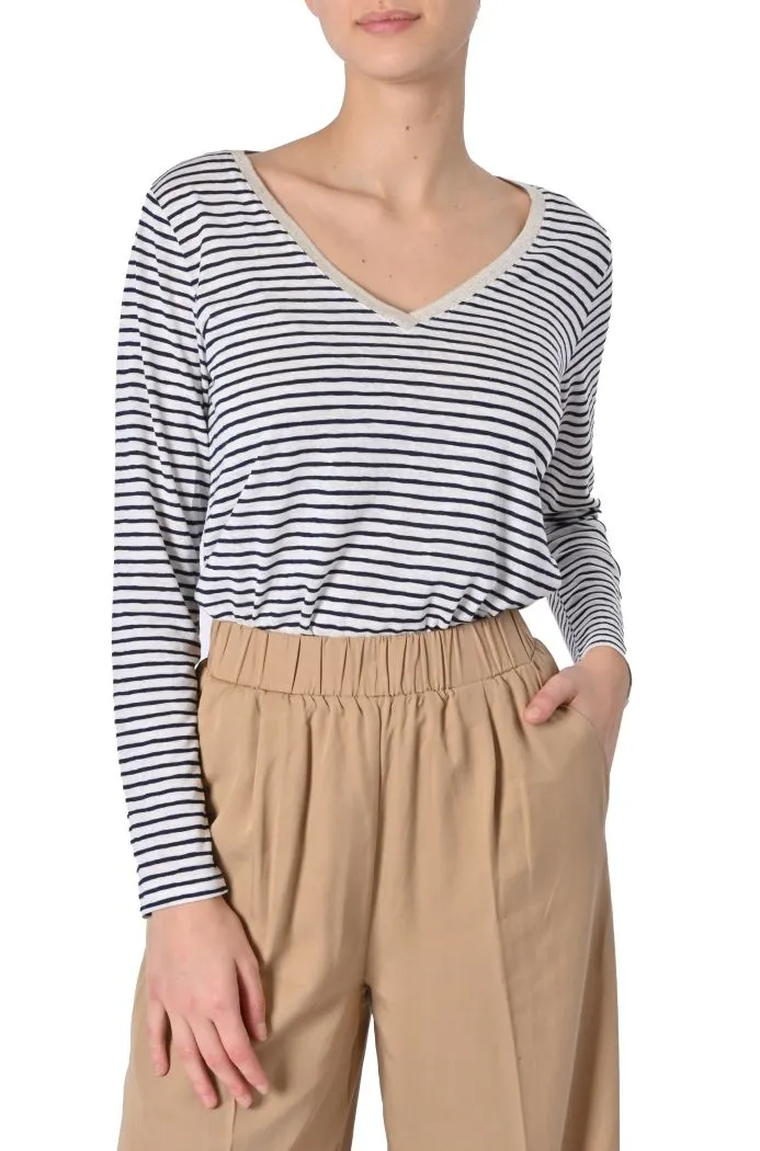 T-shirt Martin a righe e lurex di Grace & Mila
