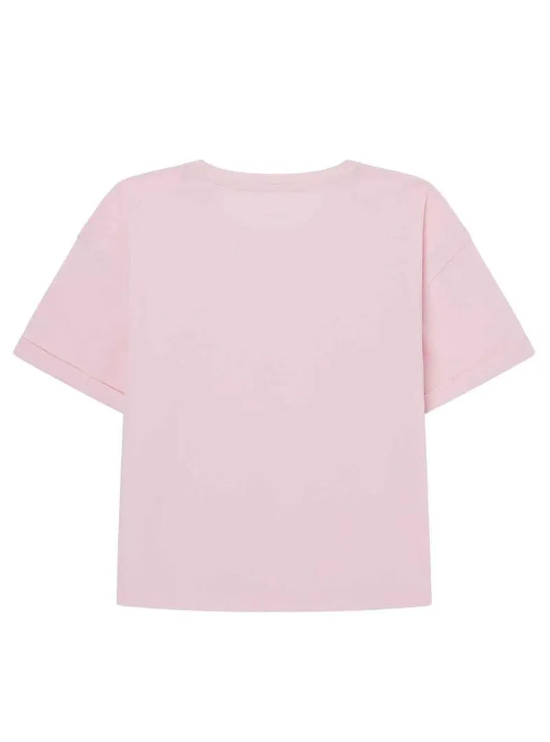 T-Shirt Pepe Jeans Nicky Rosa per Bambina