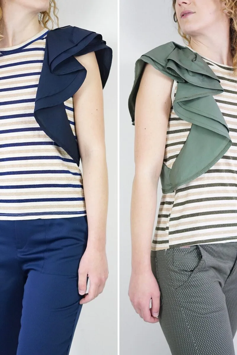 T-shirt rouches lurex 2 colori | Embroidery Capsule