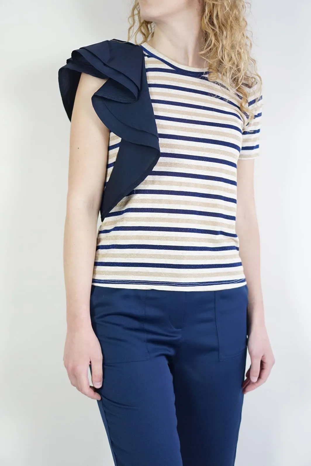 T-shirt rouches lurex 2 colori | Embroidery Capsule