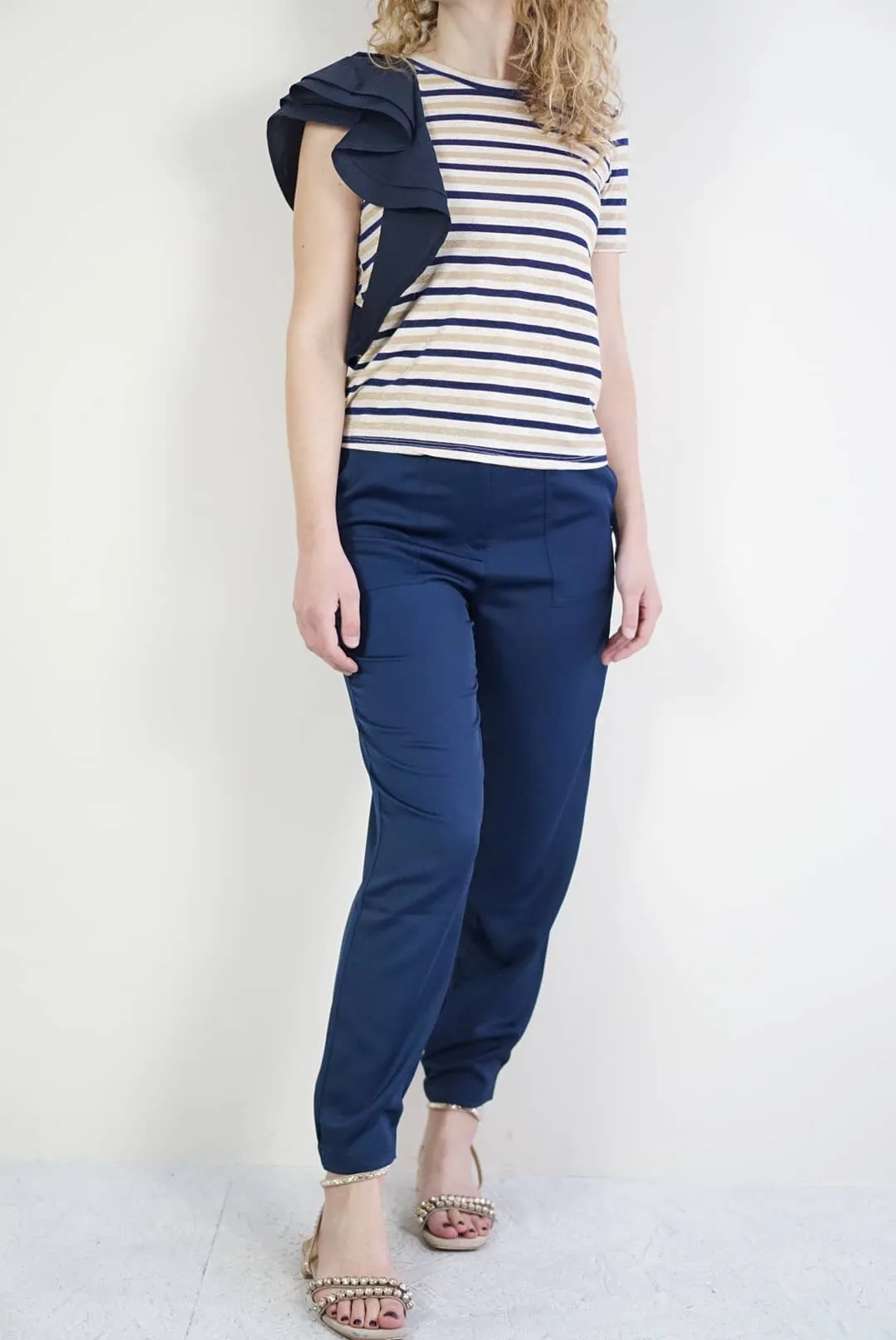 T-shirt rouches lurex 2 colori | Embroidery Capsule
