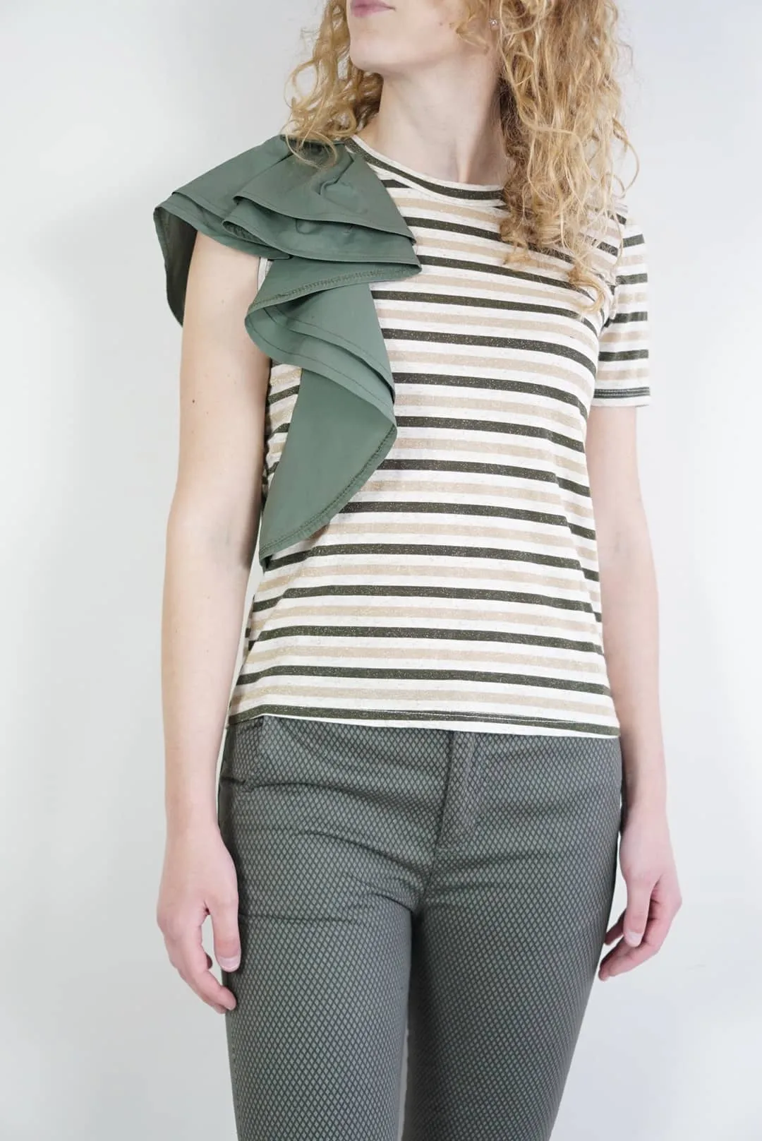 T-shirt rouches lurex 2 colori | Embroidery Capsule