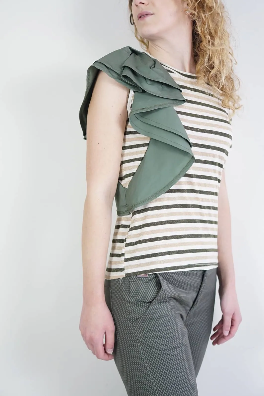 T-shirt rouches lurex 2 colori | Embroidery Capsule