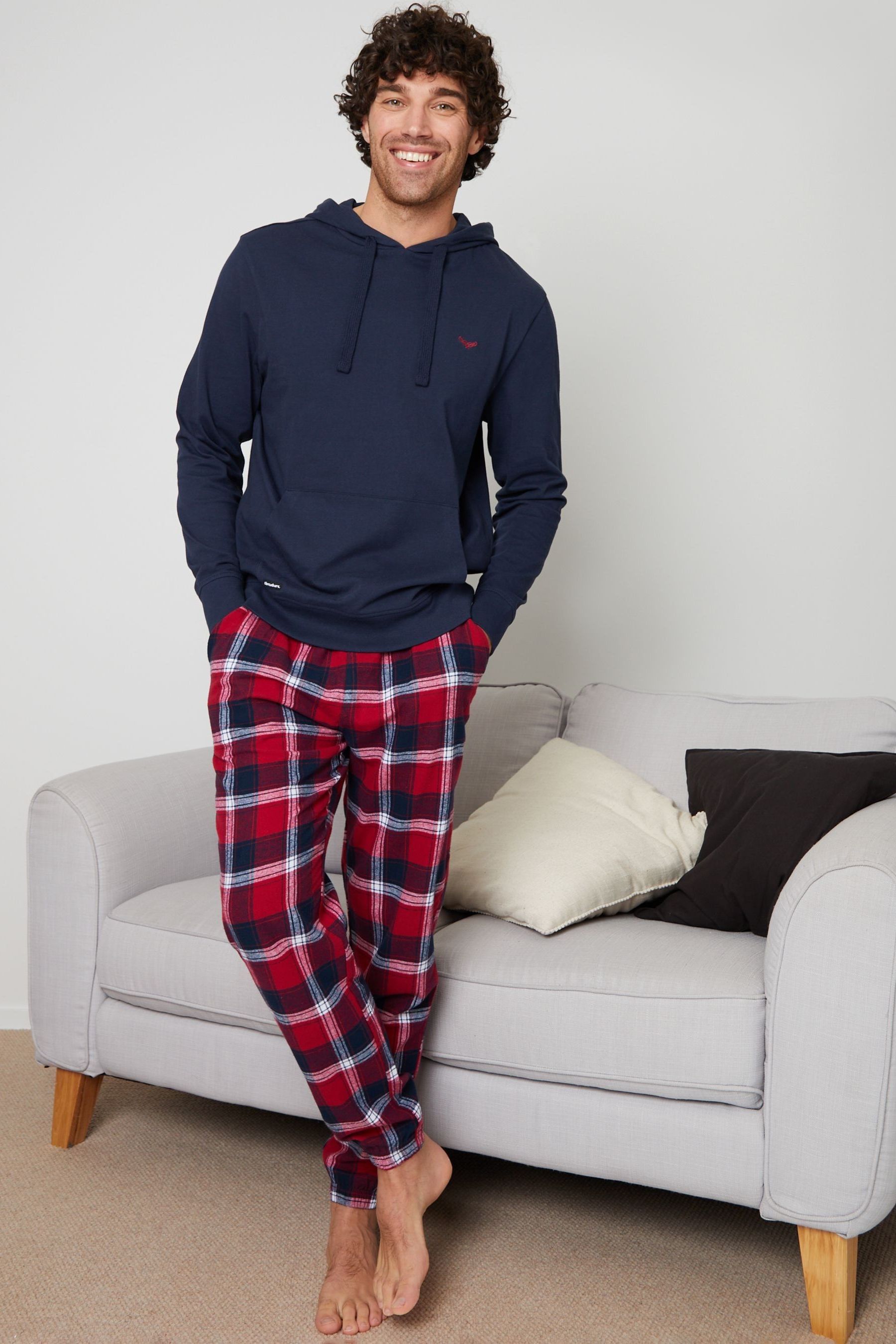 Threadbare - Pigiama con cappuccio e A quadri slip