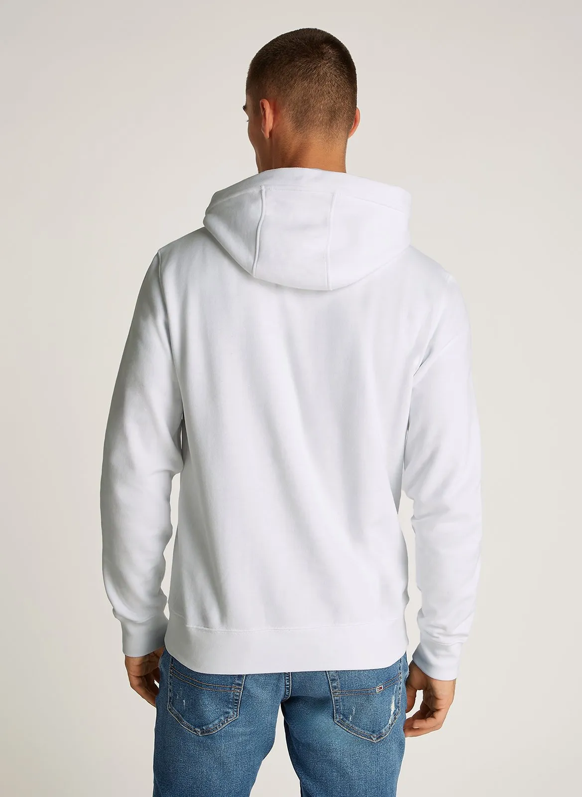  TOMMY HILFIGER   Felpa a girocollo con applicazione rete | Bianco