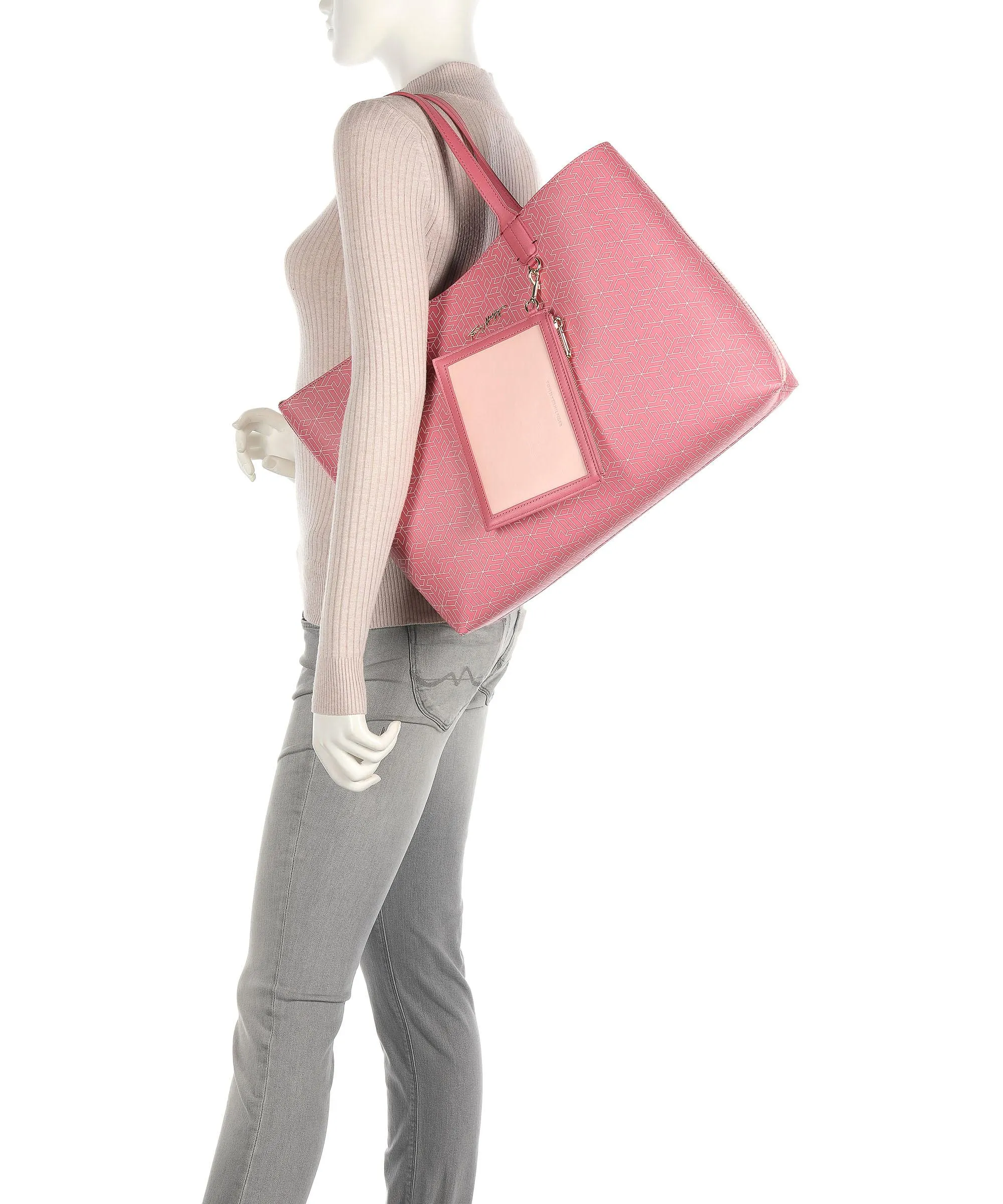  Tommy Hilfiger Iconic Borsa shopper pelle sintetica rosa  