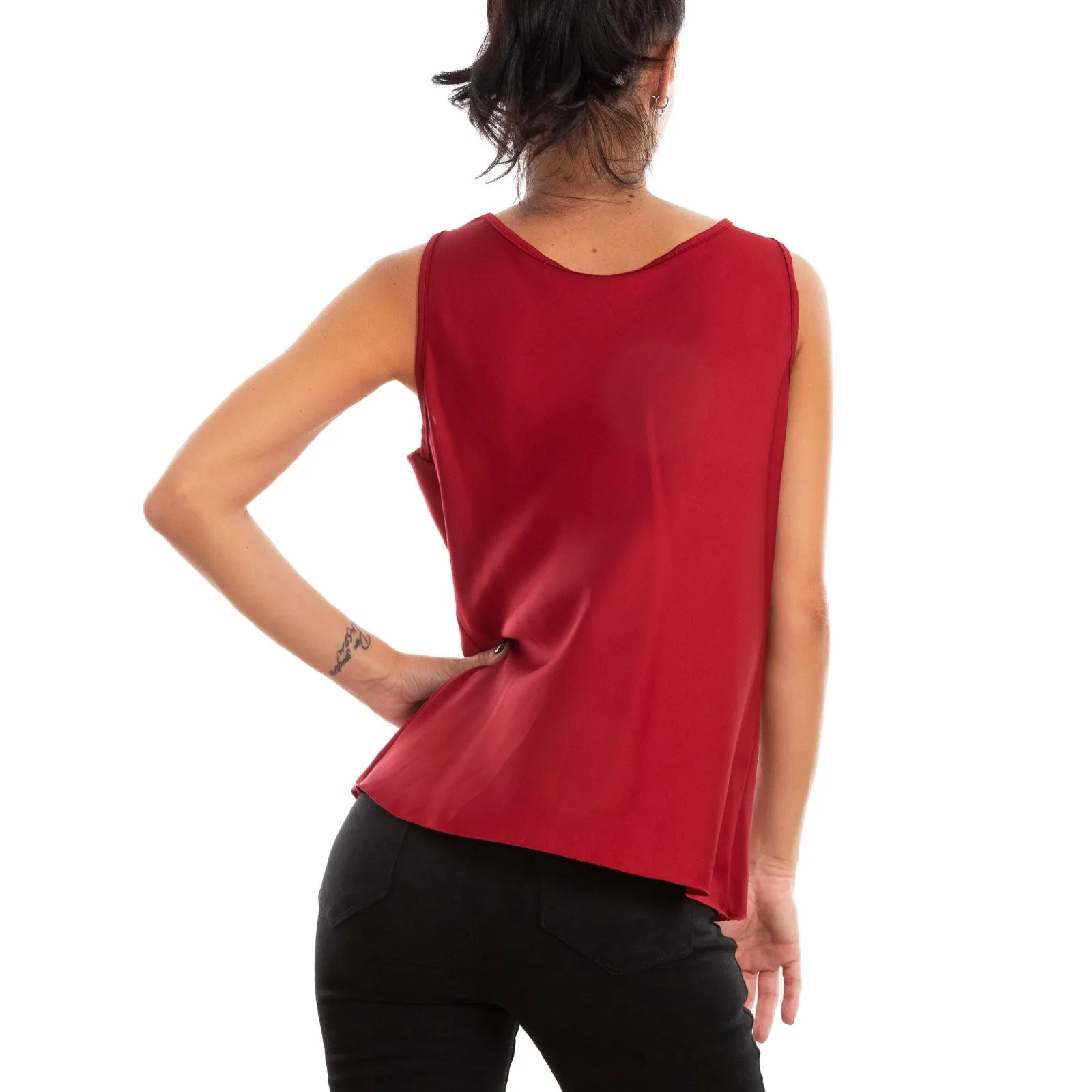 Top Donna Sottogiacca Blusa Raso Ms-1568