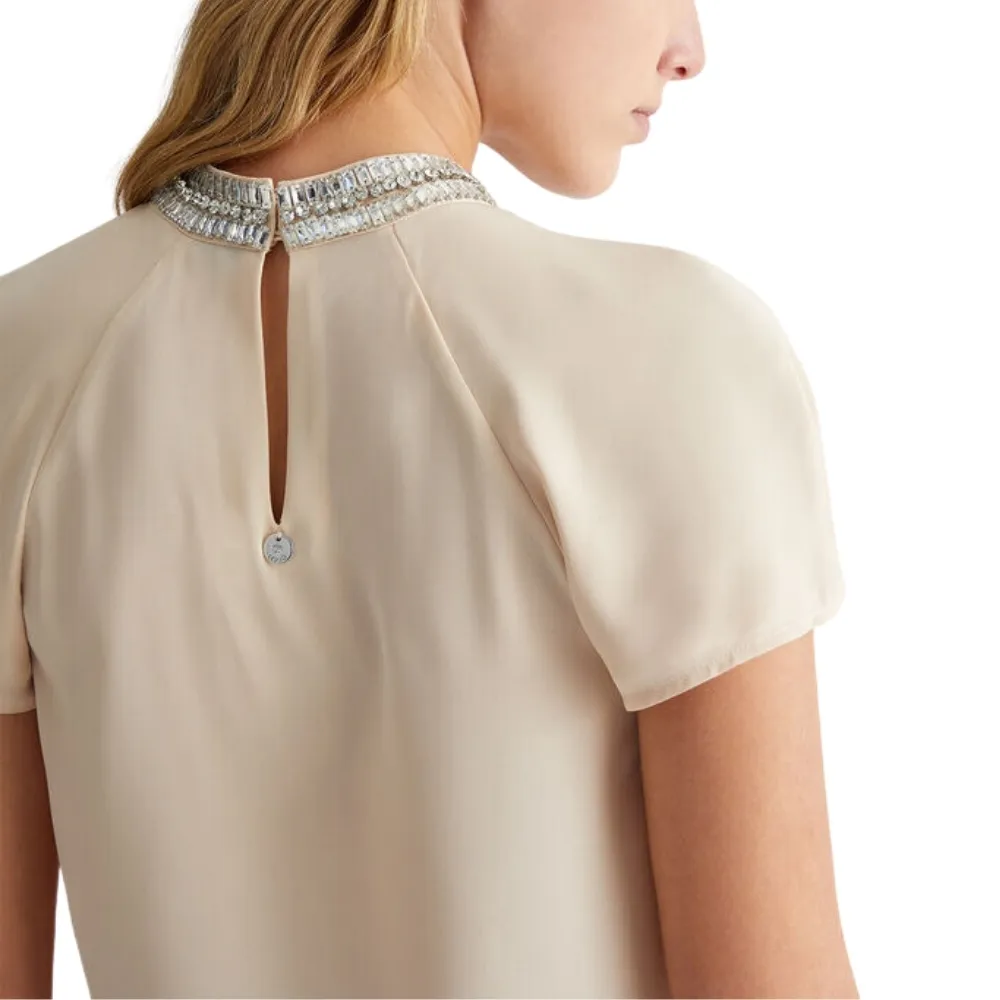 Top Liu Jo in georgette con strass