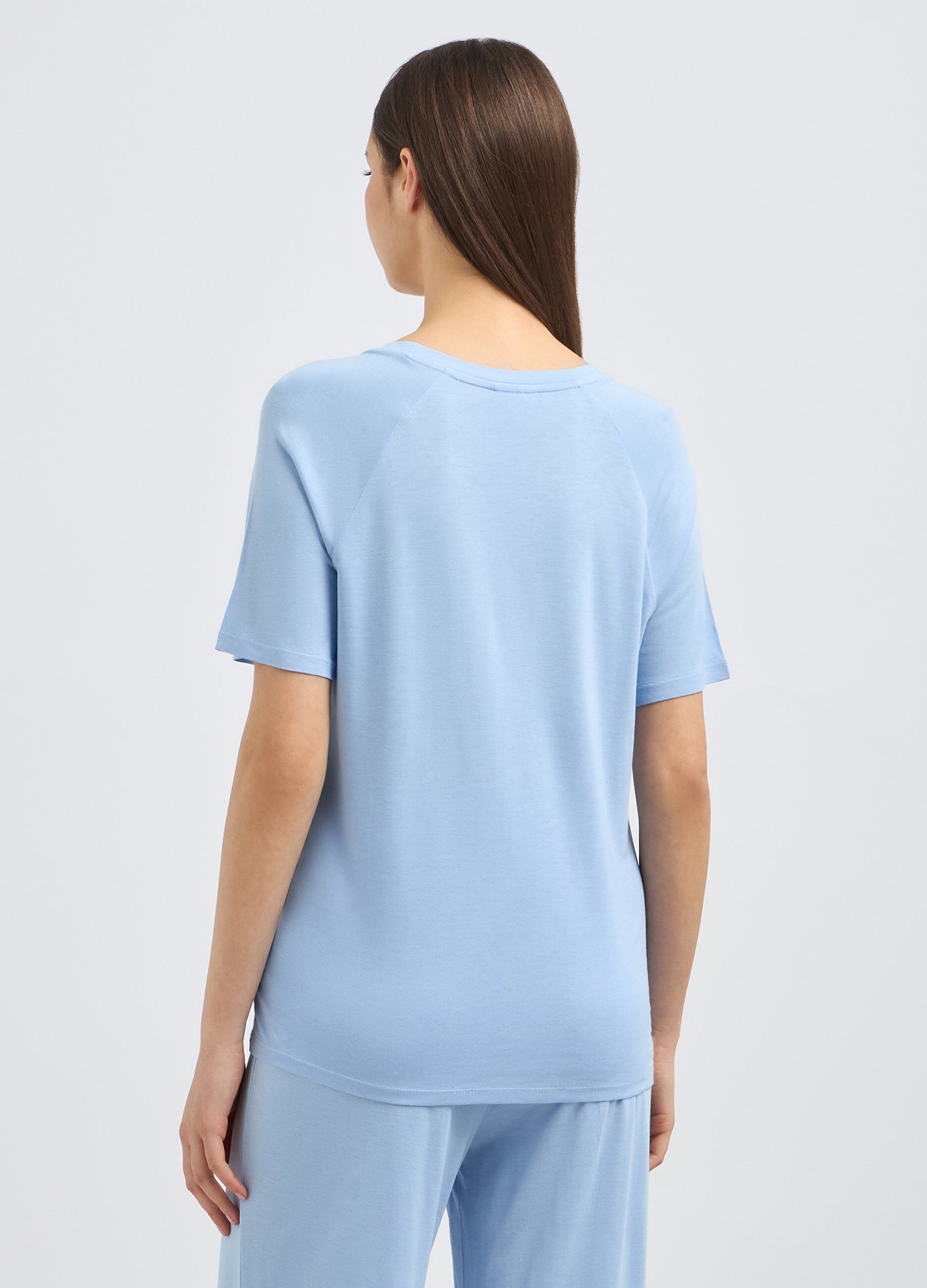 Top pigiama a maniche corte con pizzo donna