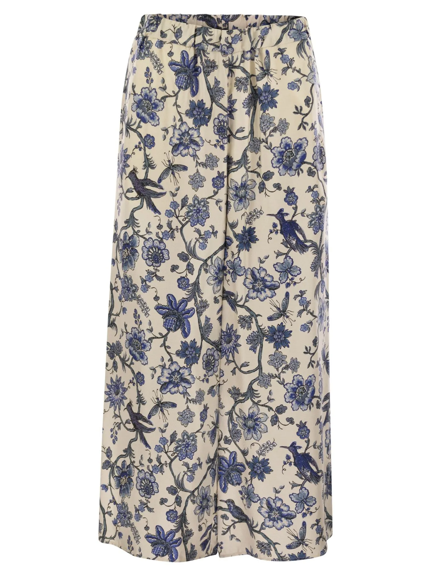 TORTONA – Pantalone ampio in twill di seta