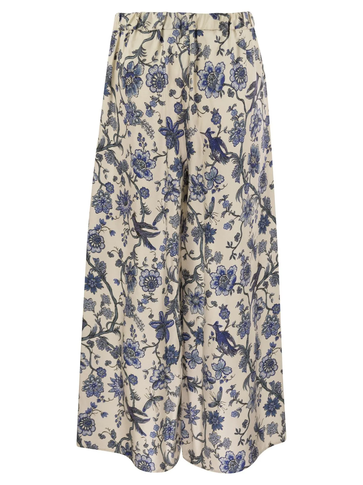 TORTONA – Pantalone ampio in twill di seta
