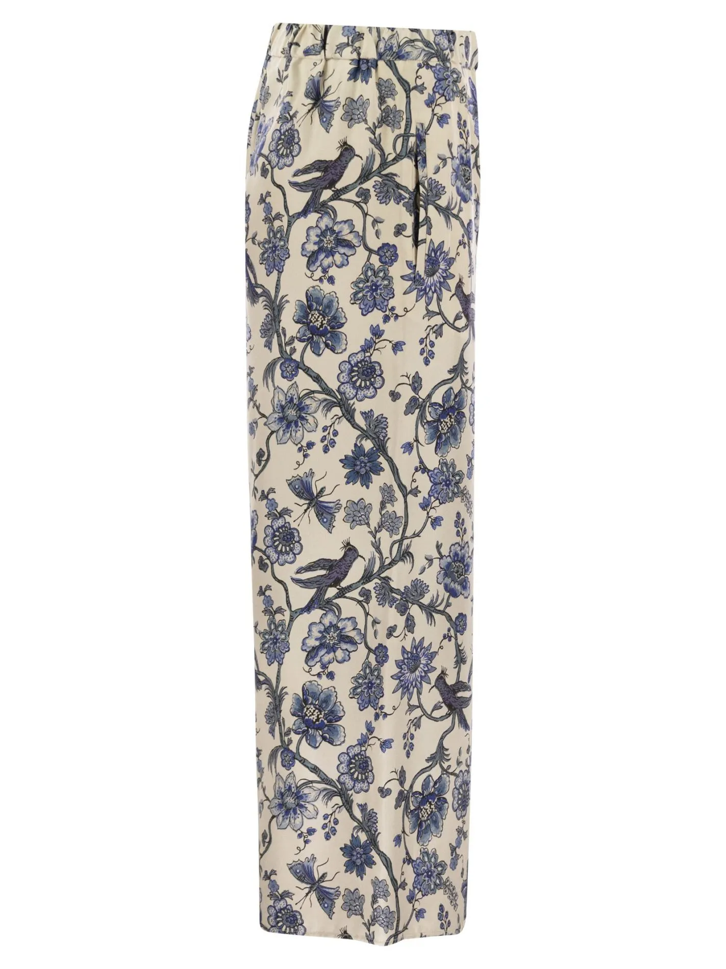 TORTONA – Pantalone ampio in twill di seta