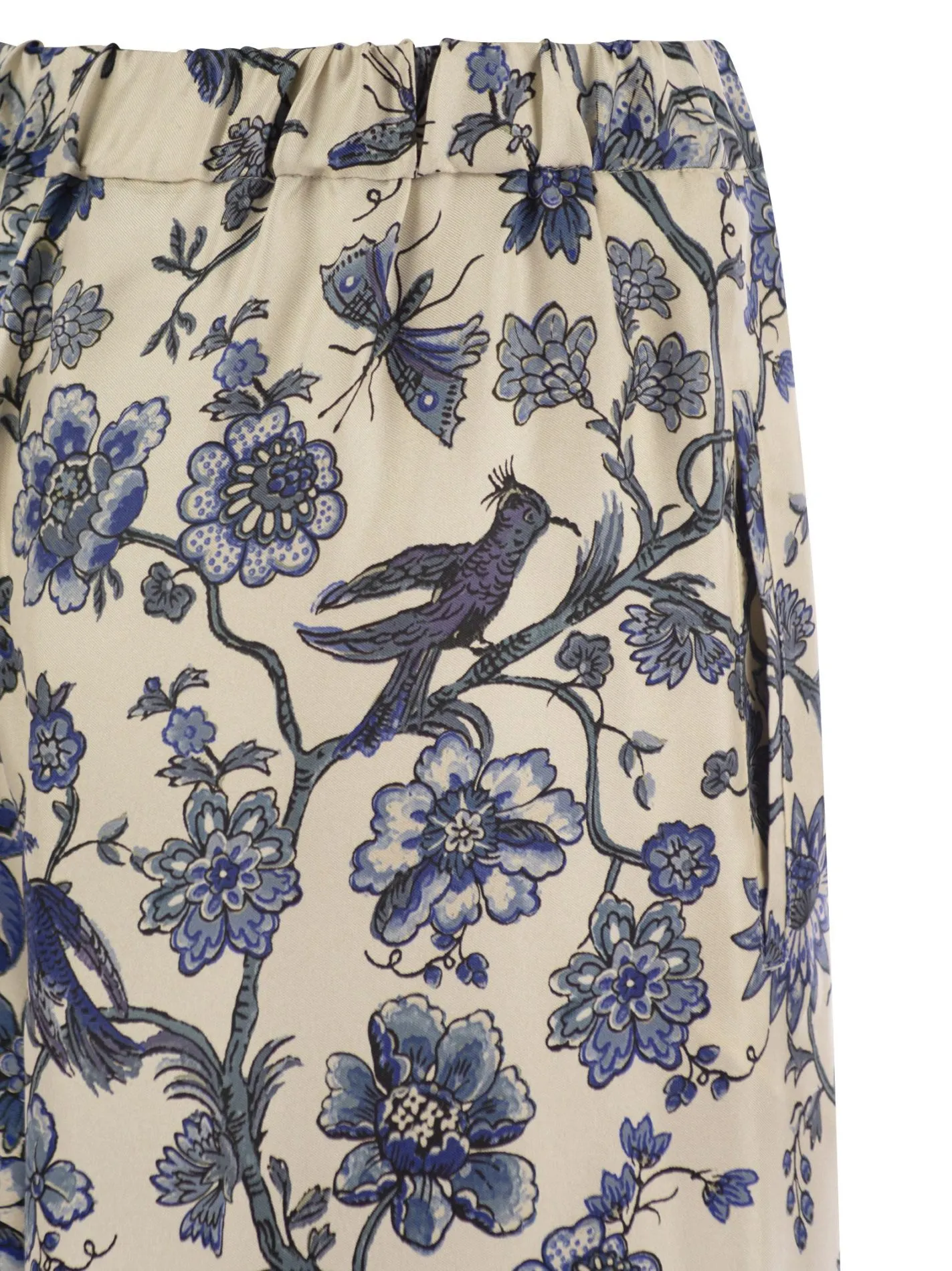 TORTONA – Pantalone ampio in twill di seta