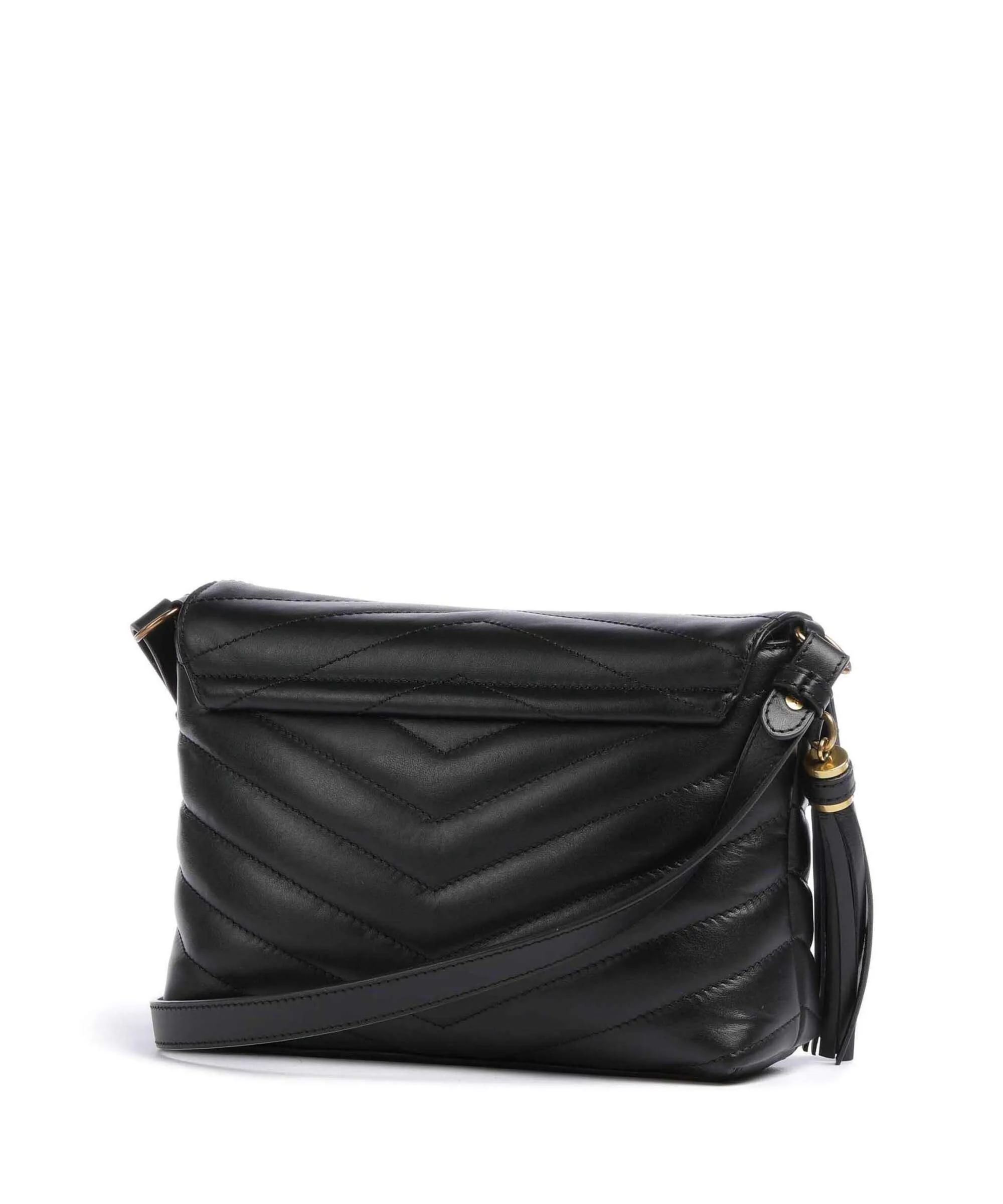  Twinset Dreamy Borsa a tracolla pelle di vacchetta finemente grana nero  