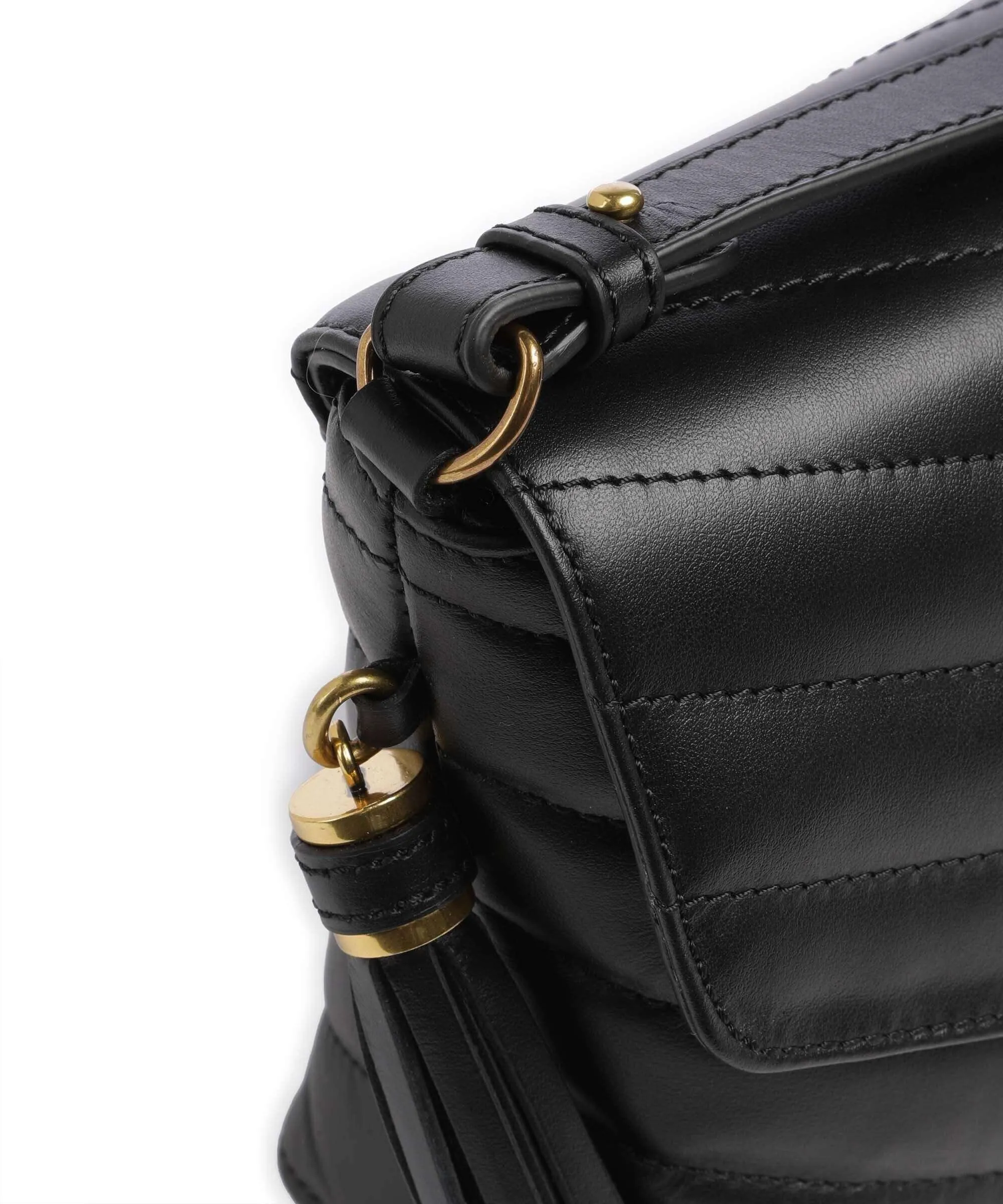  Twinset Dreamy Borsa a tracolla pelle di vacchetta finemente grana nero  