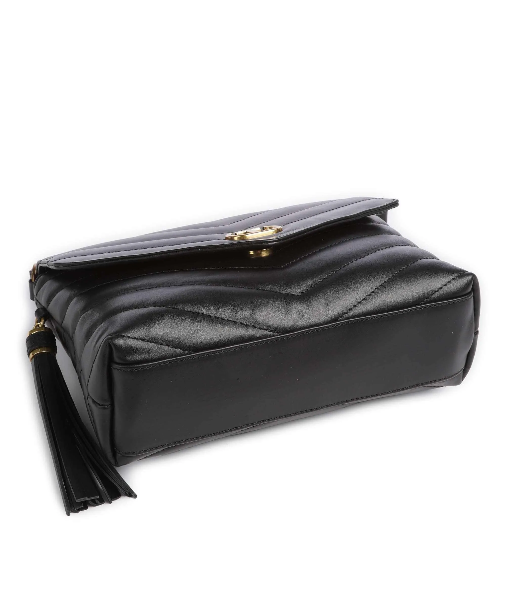 Twinset Dreamy Borsa a tracolla pelle di vacchetta finemente grana nero  