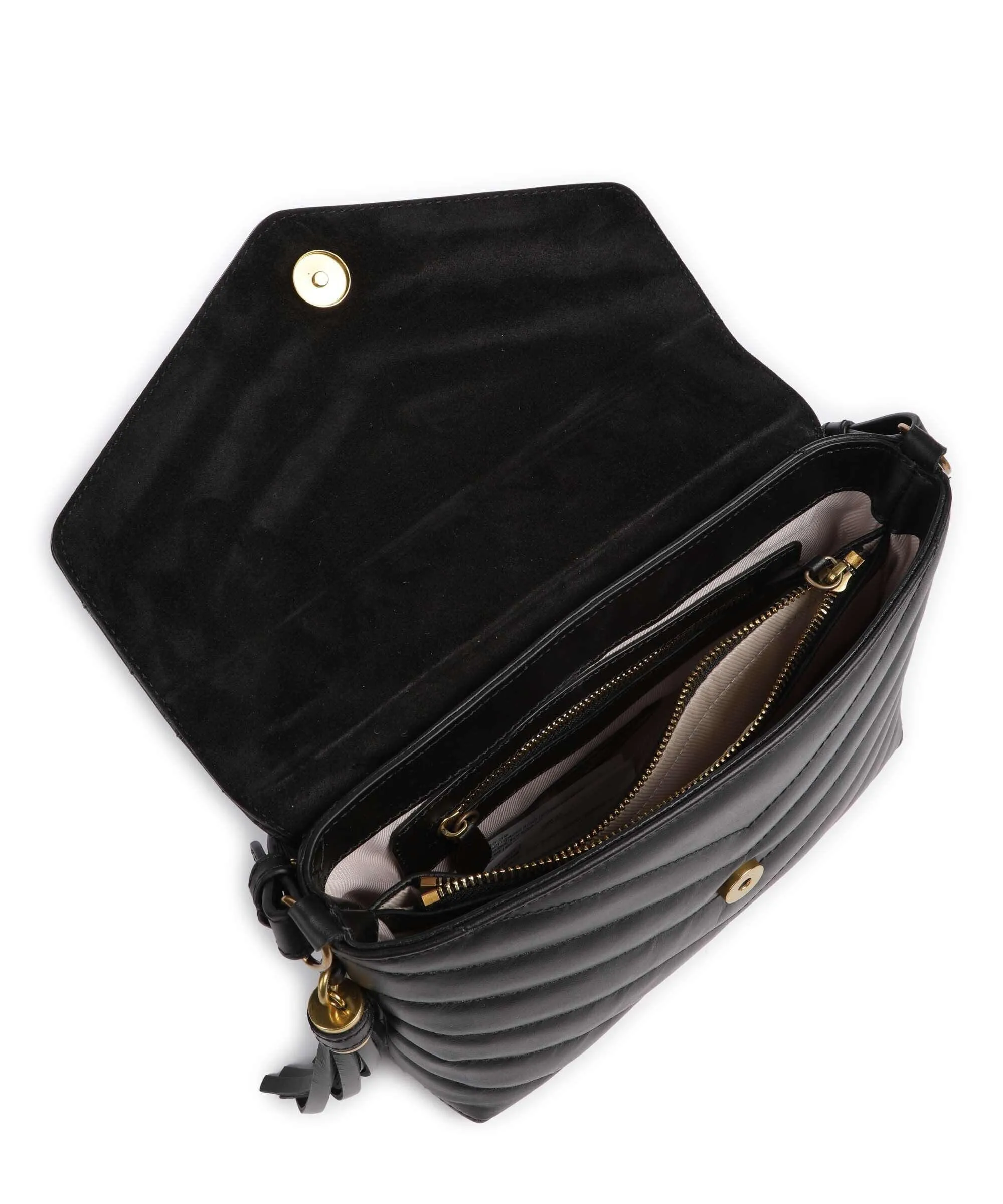  Twinset Dreamy Borsa a tracolla pelle di vacchetta finemente grana nero  