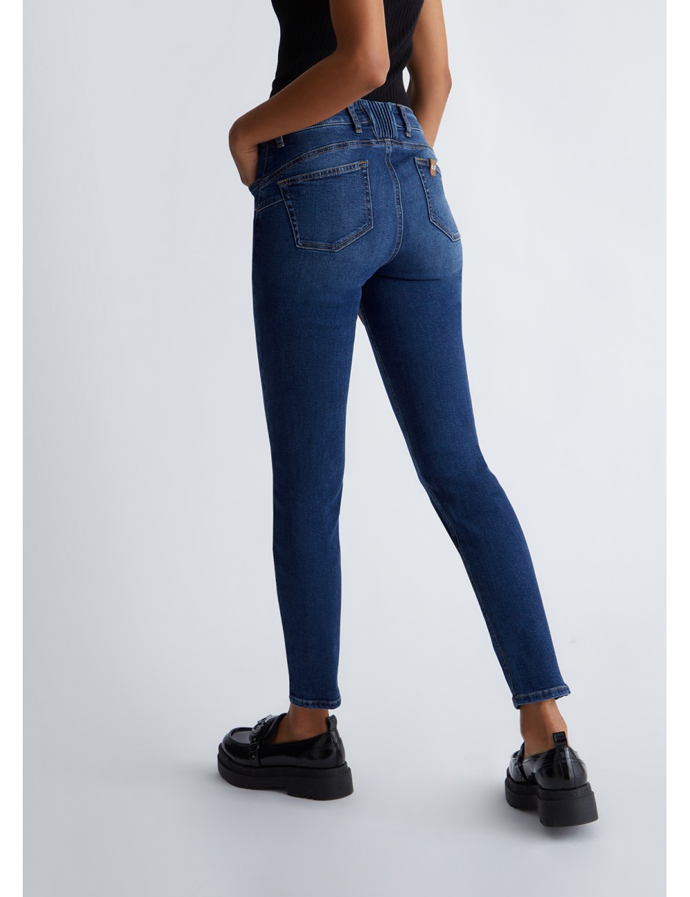 UF3132 78349 JEANS SKINNY LIU JO DONNA PANTALONE CROPPED PANTALONI DENIM WOMAN