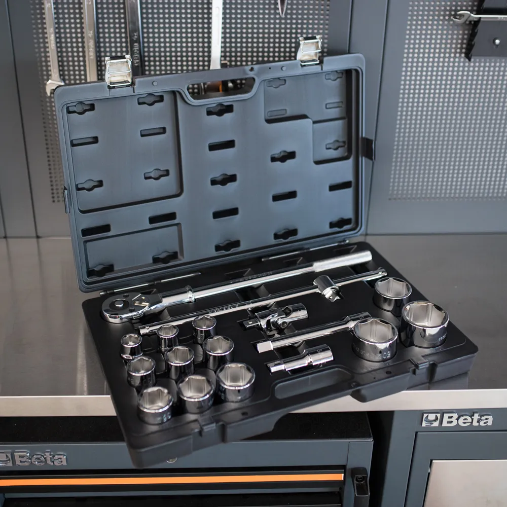 Valigia set bussole e accessori da 3/4" 17 pezzi BW 928E/C17 Beta 