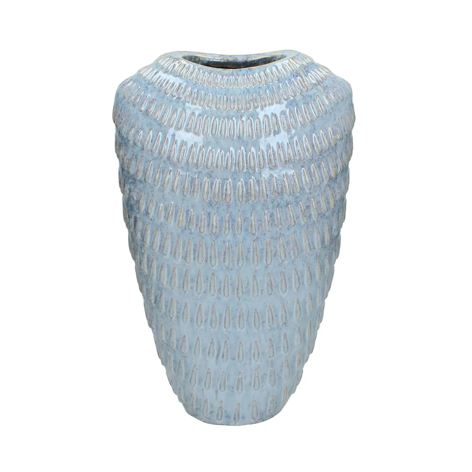 Vaso alto blu - in ceramica con decori 