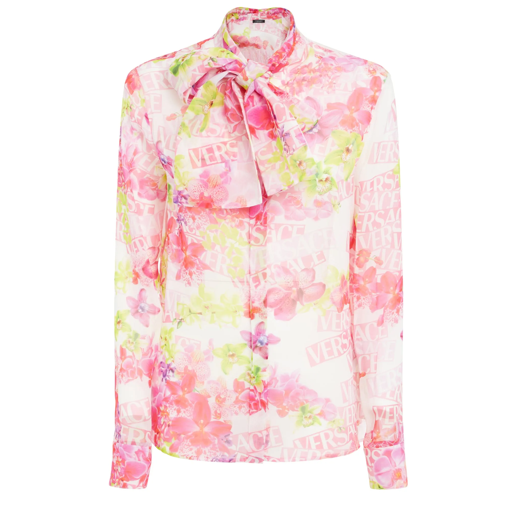 VERSACE  Camicia in seta multicolor