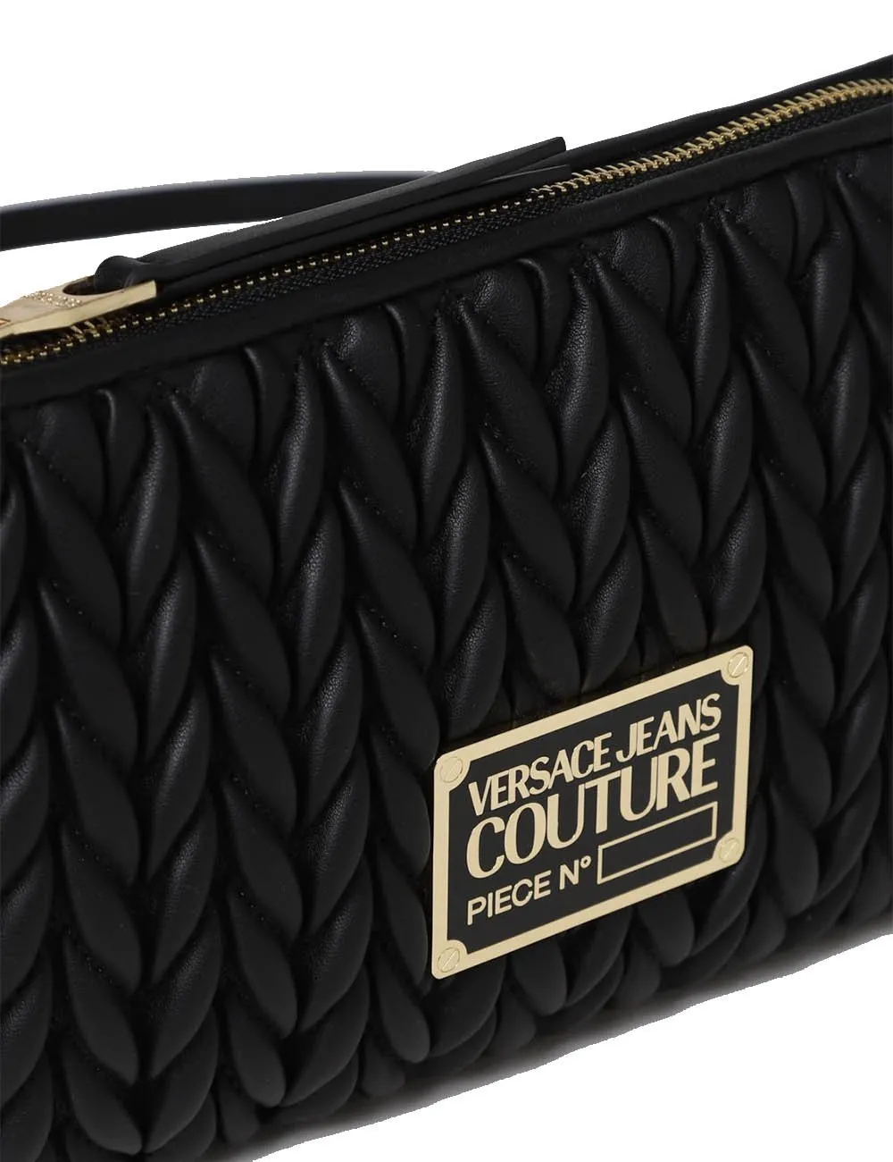 Versace Jeans Couture     Borsa a tracolla in pelle sintetica matelassè Nero