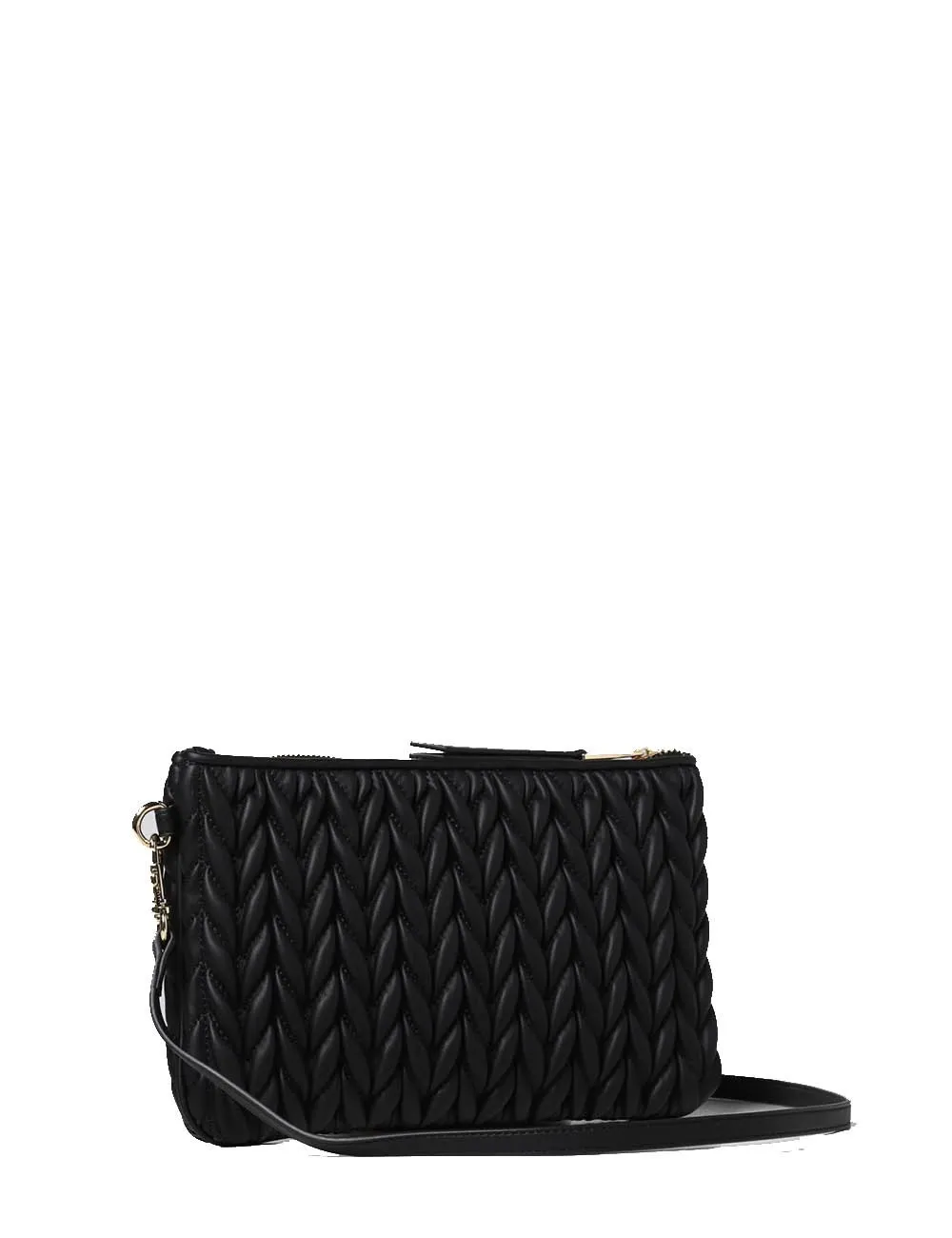 Versace Jeans Couture     Borsa a tracolla in pelle sintetica matelassè Nero