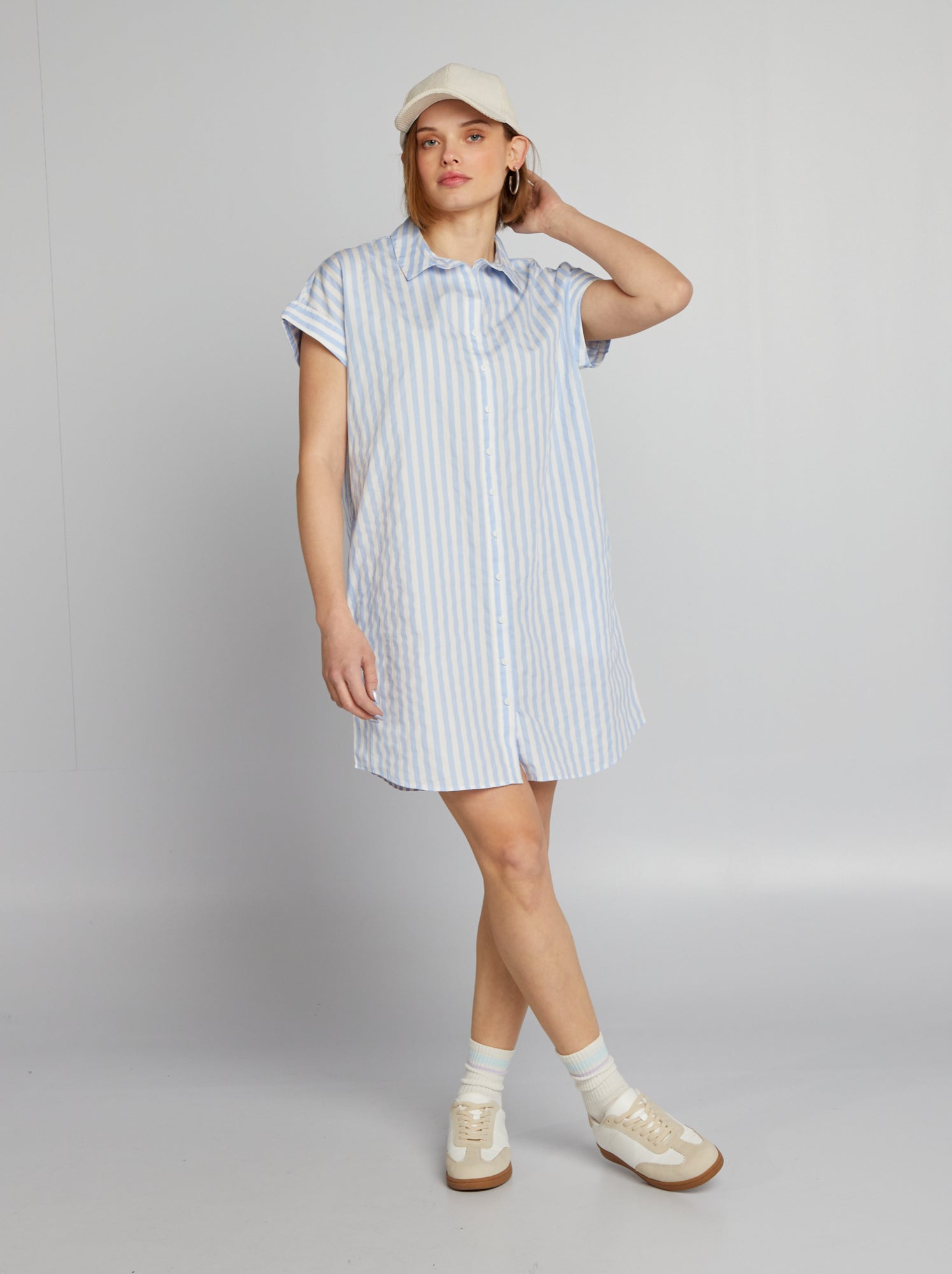 Vestito chemisier in popeline - BLU