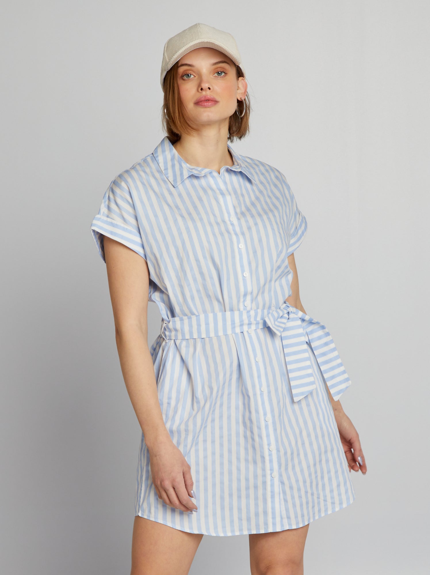 Vestito chemisier in popeline - BLU