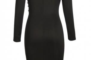 Vestito elegante ad incrocio e bottoni Karsyn, nero