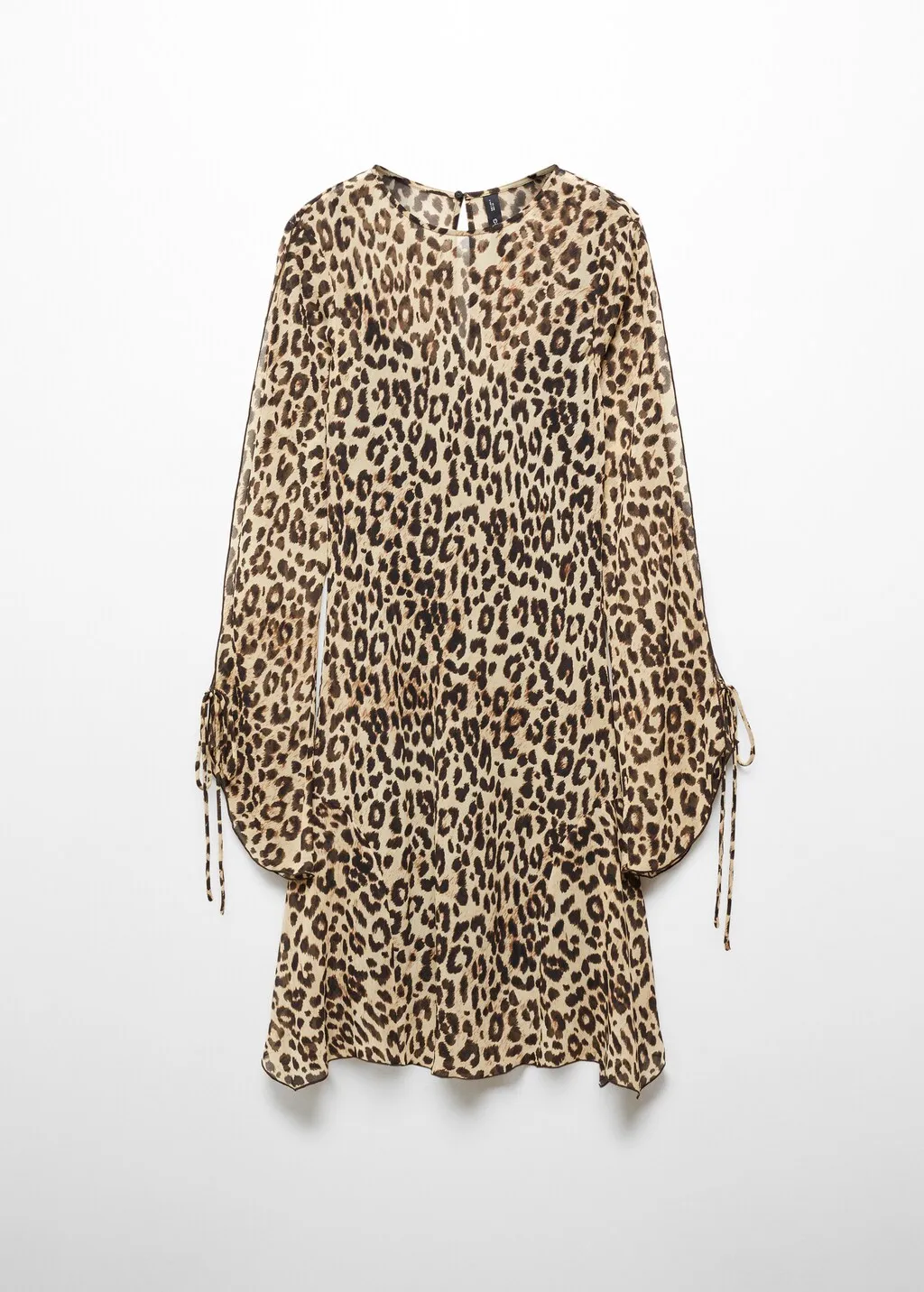 Vestito leopardo maniche scampanate