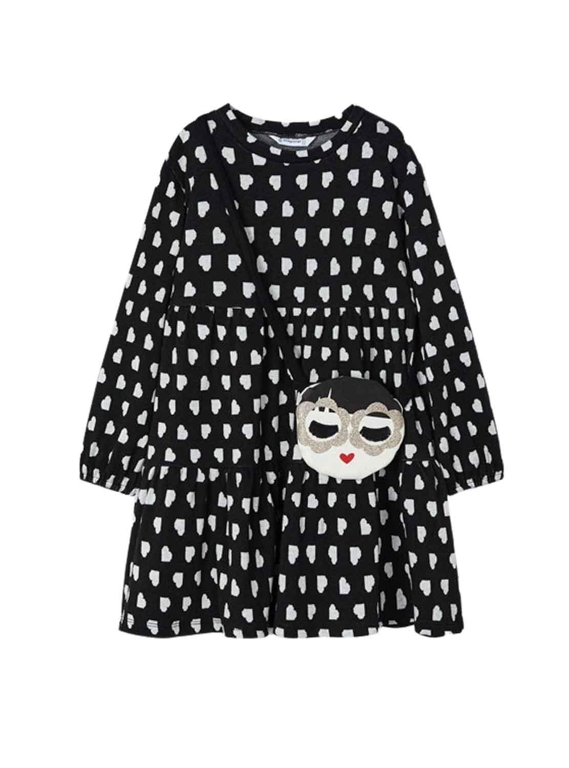 Vestito Mayoral Borsa Nero per Bambina