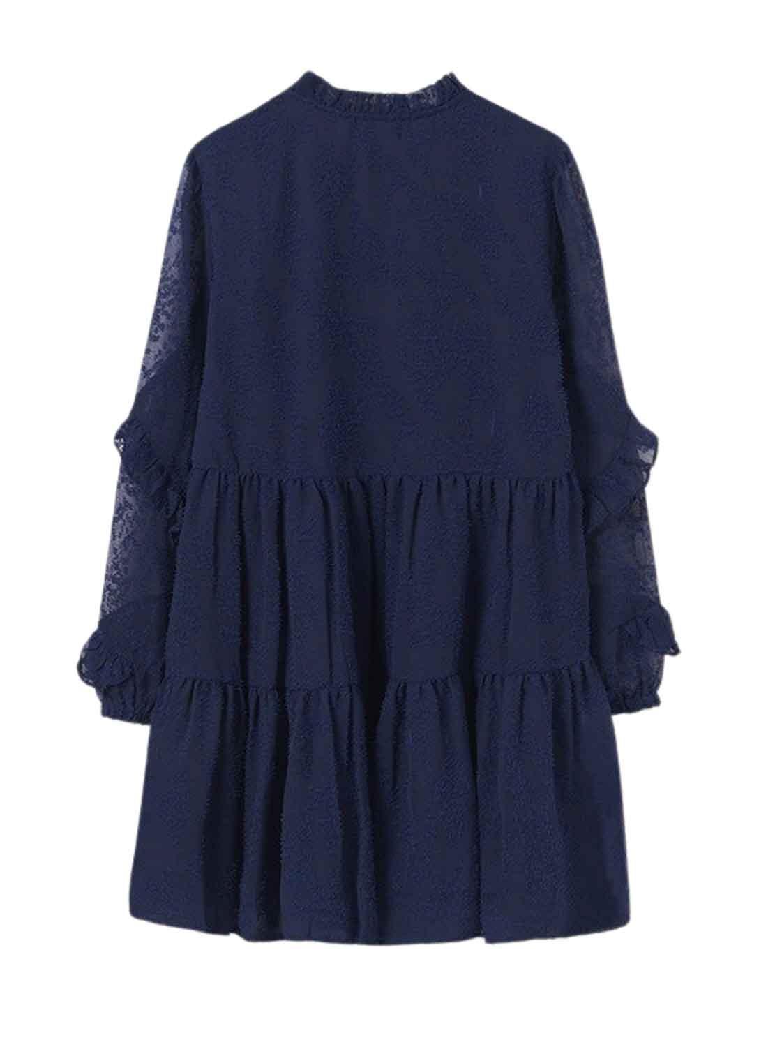 Vestito Mayoral Gasa Fantasia Blu Navy per Bambina