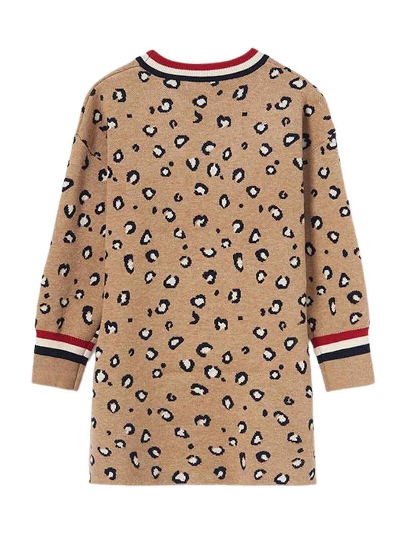 Vestito Mayoral Tricot Printed Marrone per Bambina