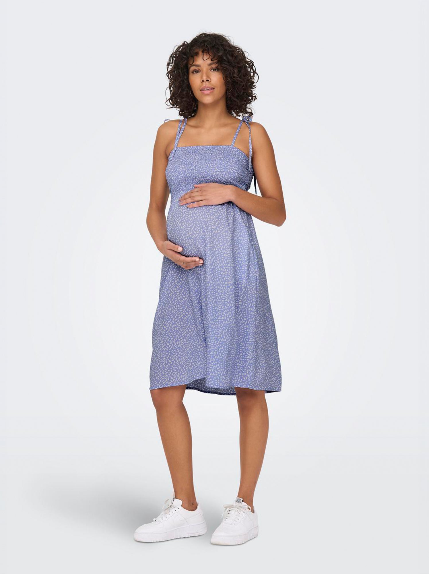 Vestito premaman con spalline sottili - BLU