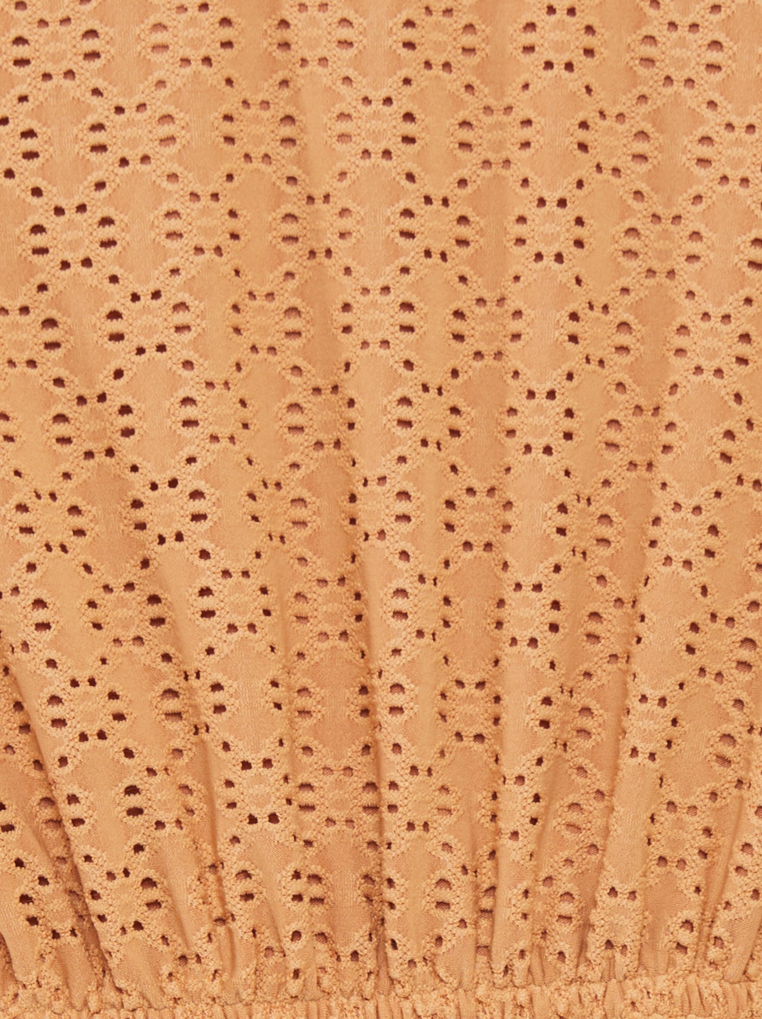 Vestito sciancrato in maglia traforata - MARRONE