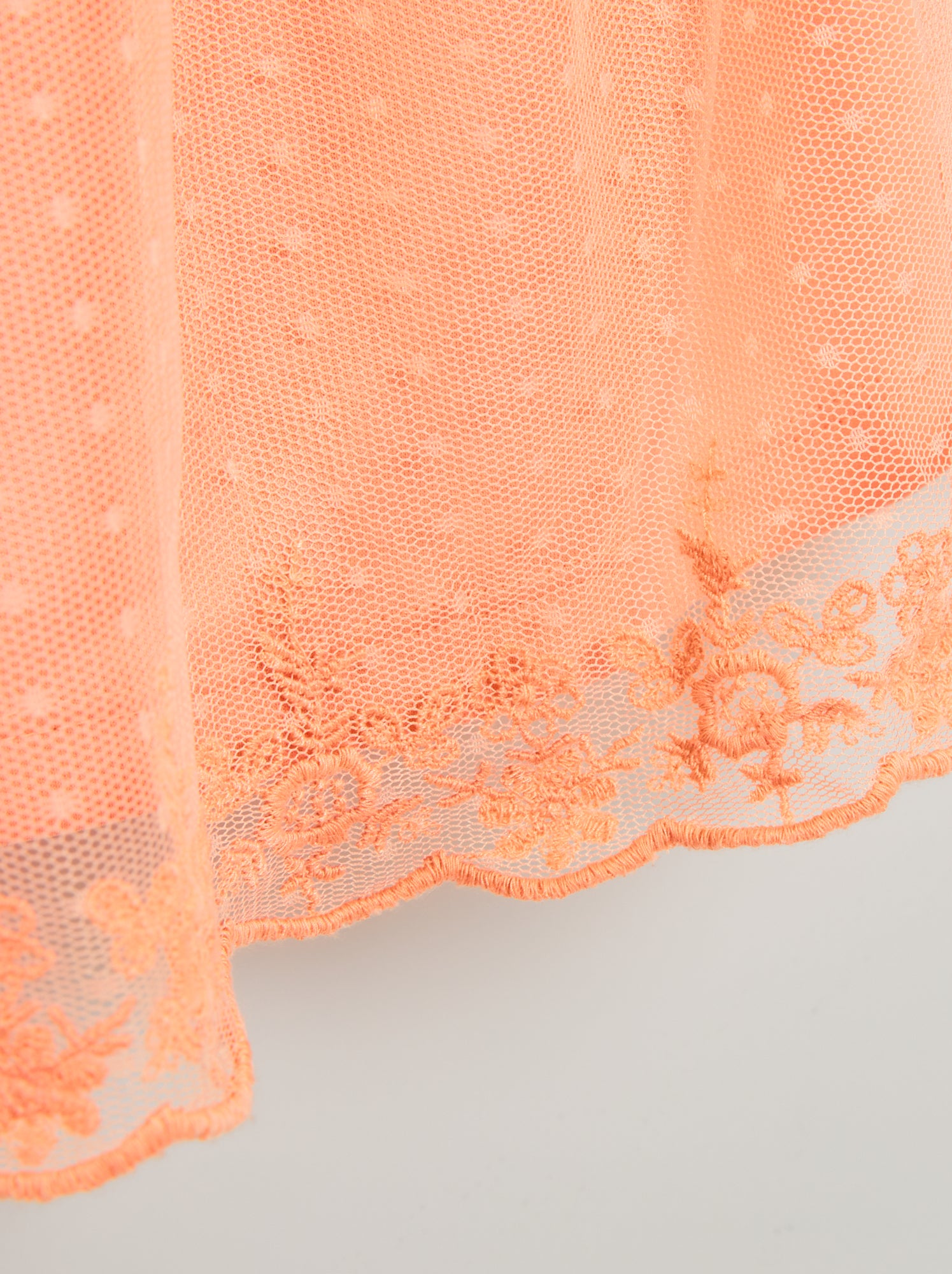 Vestito trapezio in tulle plumetis - ARANCIONE
