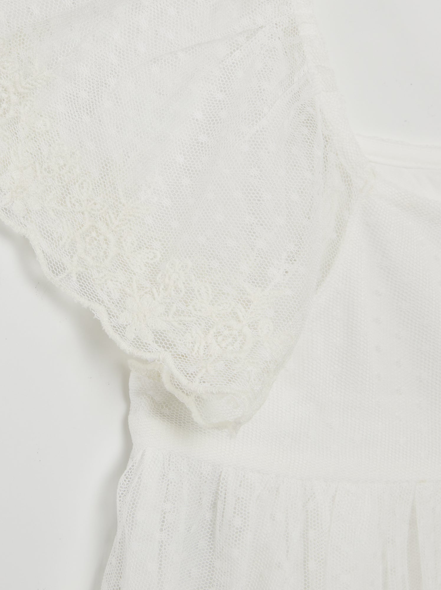 Vestito trapezio in tulle plumetis - BIANCO