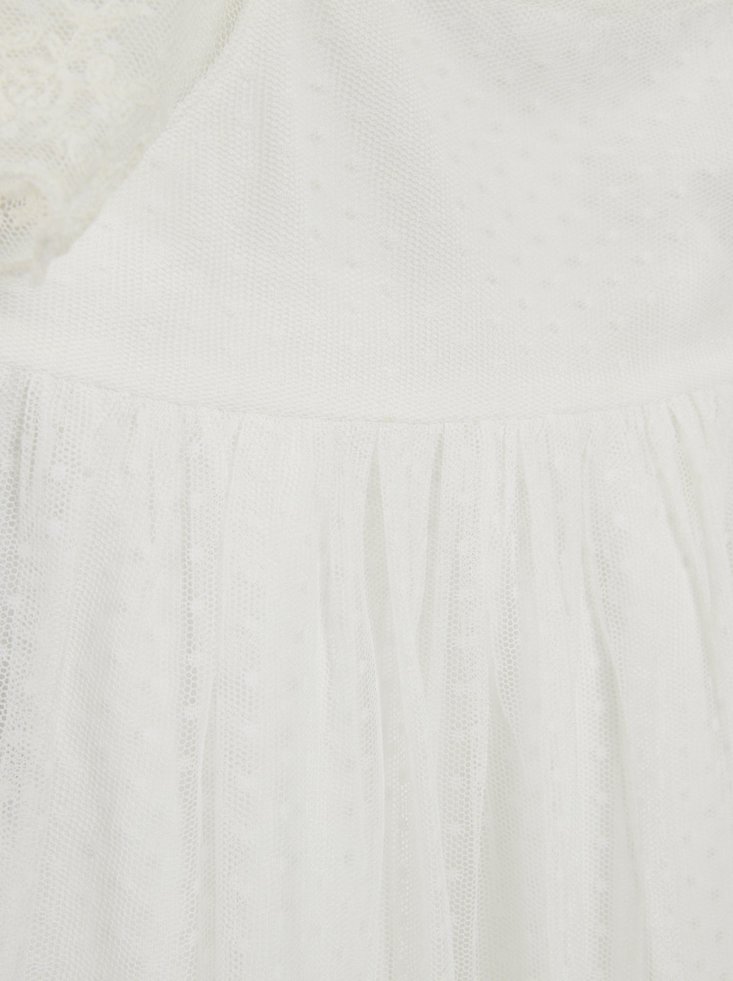 Vestito trapezio in tulle plumetis - BIANCO