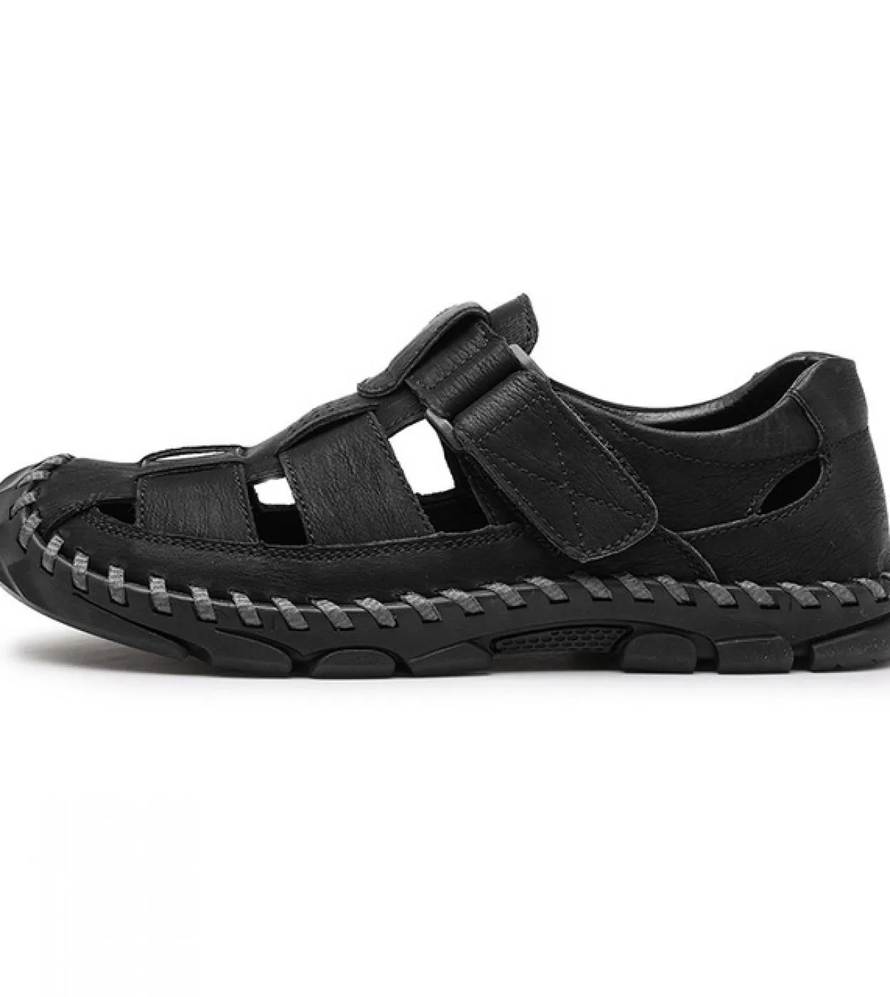 Vryheid Sandali da uomo in vera pelle Traforato Scarpe da pescatore traspiranti Stile Gladiatore retrò Estate Allaperto Spiaggi