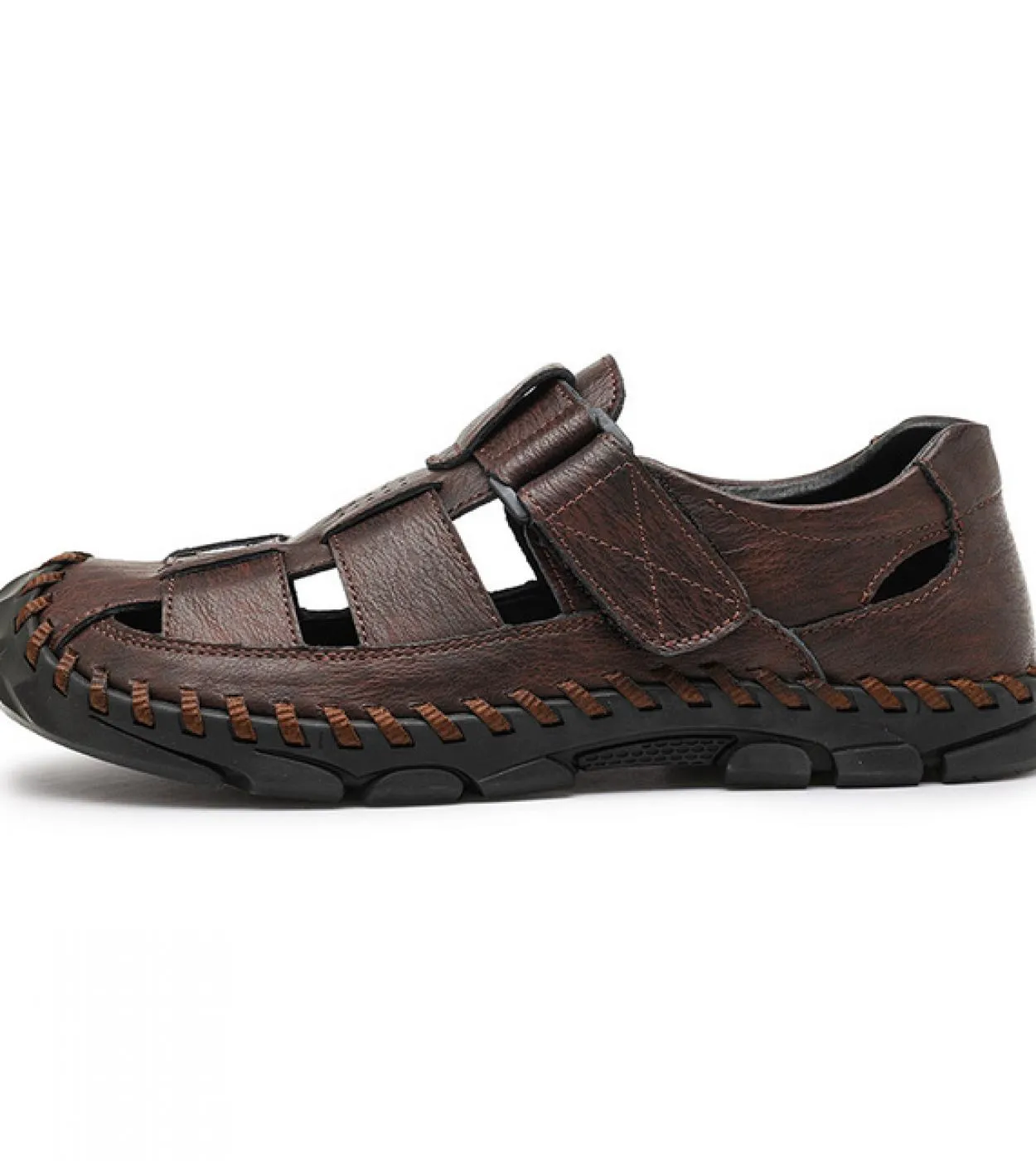 Vryheid Sandali da uomo in vera pelle Traforato Scarpe da pescatore traspiranti Stile Gladiatore retrò Estate Allaperto Spiaggi