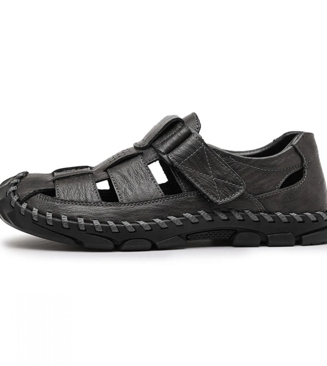 Vryheid Sandali da uomo in vera pelle Traforato Scarpe da pescatore traspiranti Stile Gladiatore retrò Estate Allaperto Spiaggi
