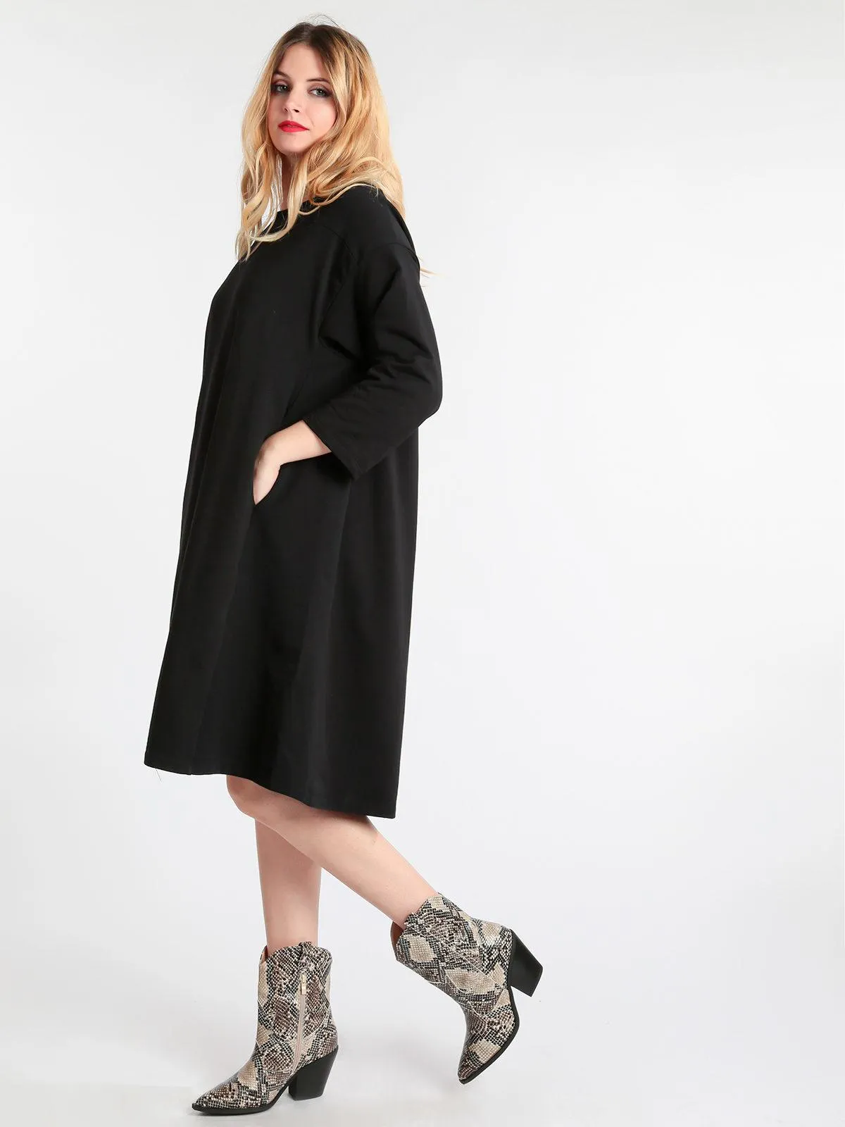 Wendy Trendy Robe mi-longue à manches longues