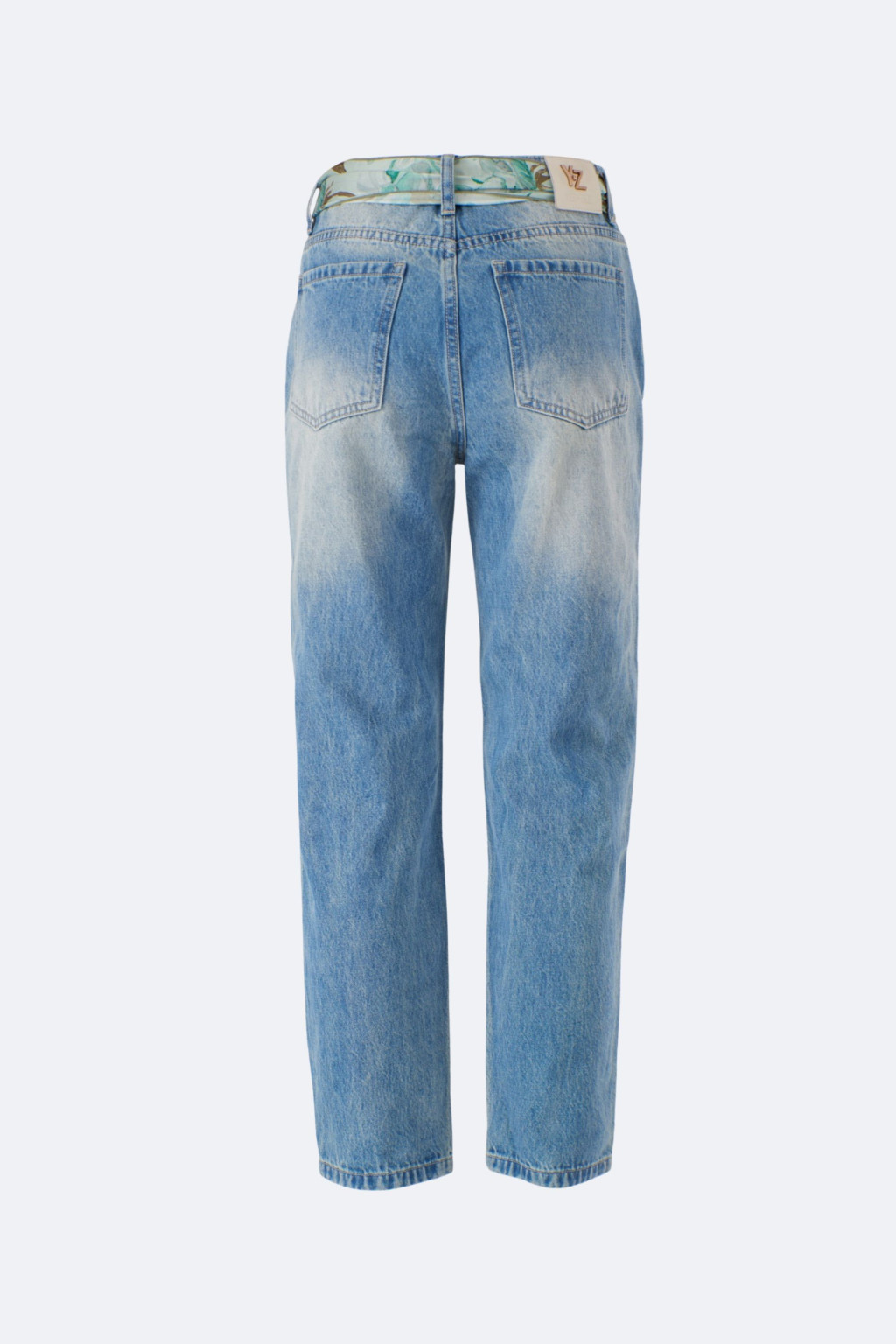 YES-ZEE JEANS DONNA 5 TASCHE CON FOULARD  P314