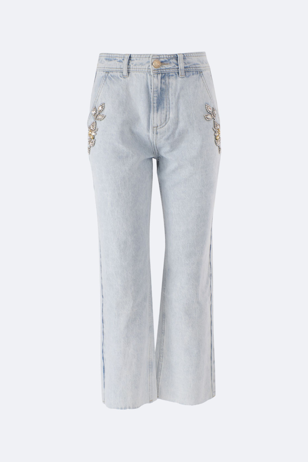 YES-ZEE JEANS DONNA A 5 TASCHE DRITTO CON STRASS  P351