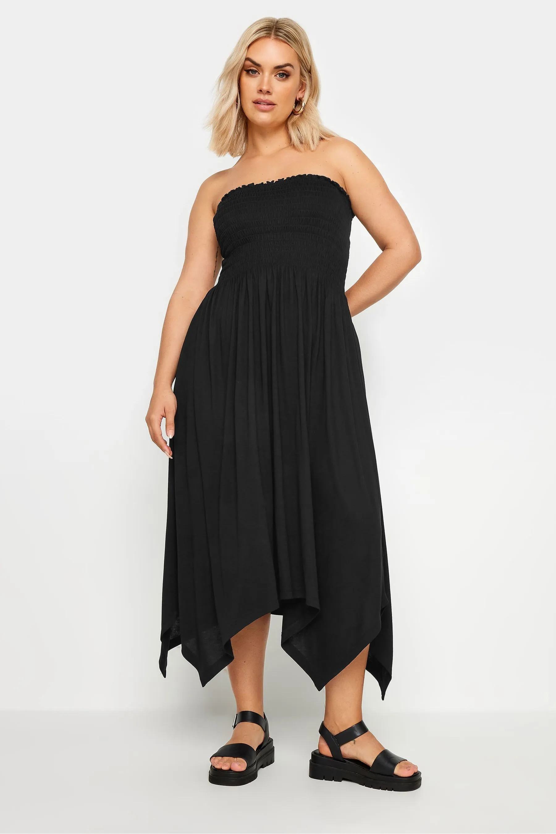 Yours Curve - Abito midi a fascia con arricciature