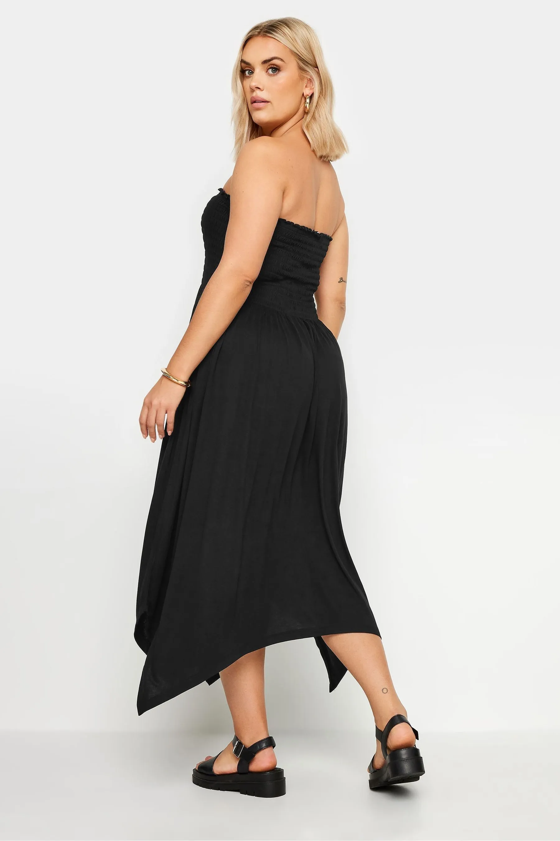 Yours Curve - Abito midi a fascia con arricciature